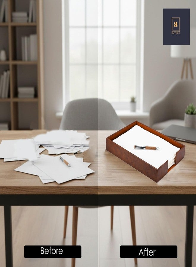 AZYEEA - Paper Tray Document Organizer File Organizer Office Table Accessories Office Organizer Office Accessories Stationary Paper Tray,Desk Table,Desk Organiser Office Tray. (Tan) - Image 3