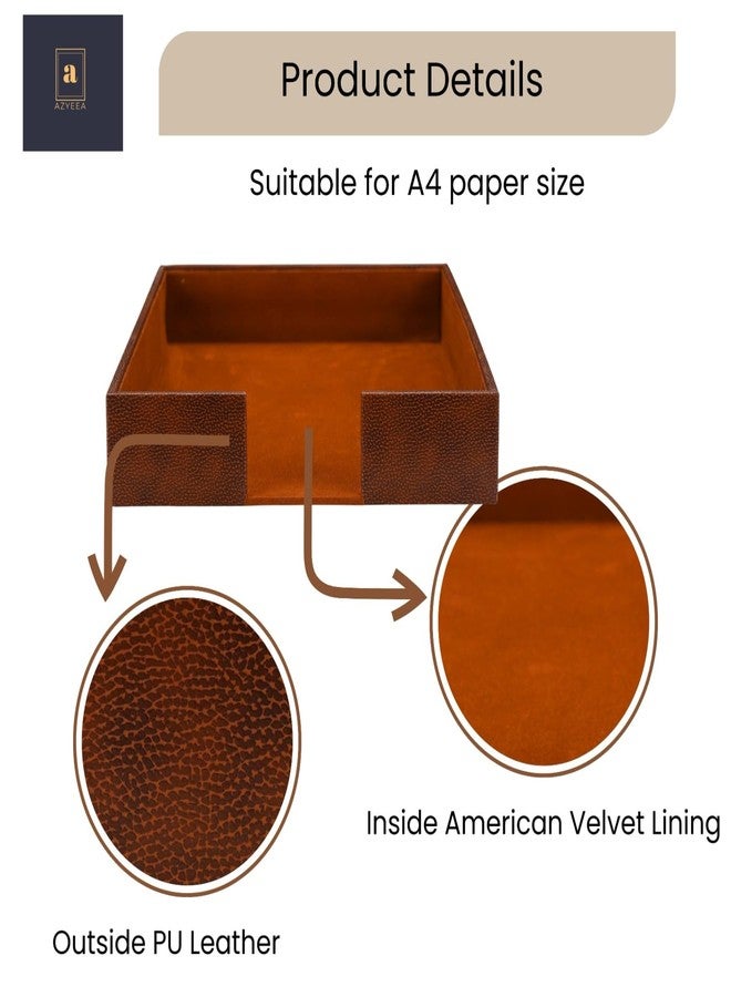 AZYEEA - Paper Tray Document Organizer File Organizer Office Table Accessories Office Organizer Office Accessories Stationary Paper Tray,Desk Table,Desk Organiser Office Tray. (Tan) - Image 5