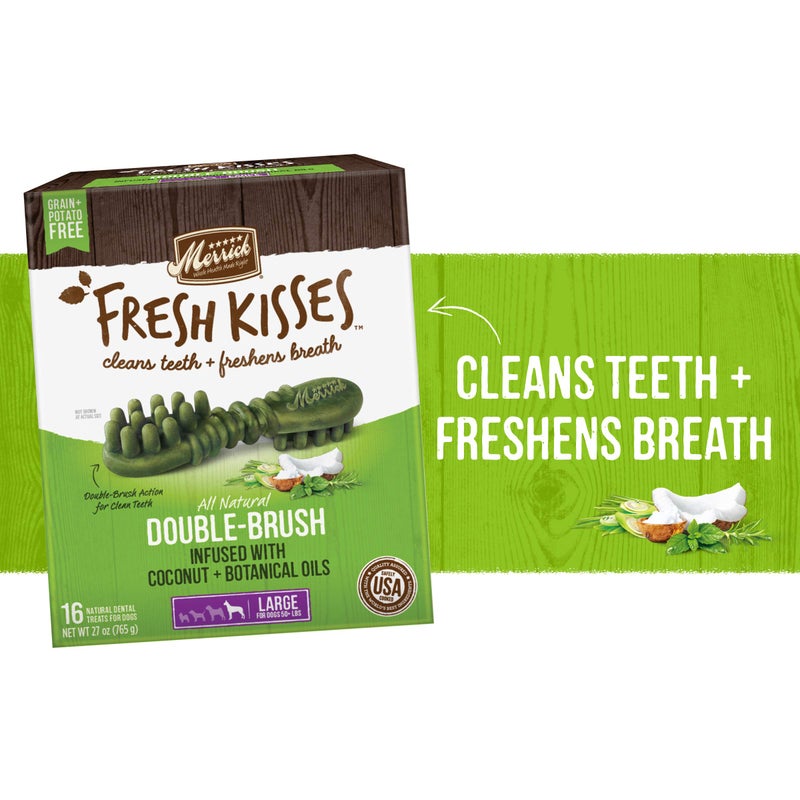 Merrick Fresh Kisses Natural Dental Chews Infused With Coconut And Botanical Oils For Large Dogs Over 50 Lbs - 22 ct. Box - Image 2