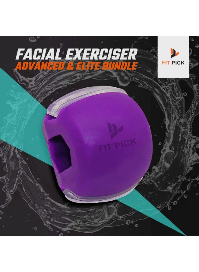 FIT PICK Pro Jawline Exerciser Tool Men&Women,Tones Face,Jaw&Neck,Jaw Exerciser Help Defines Jawline,Jawline Exerciser Helps Reduce Craving Stress Jaw Liner Tools For Men&Women,Jawline Shaper (Purple, Intermediate-Advanced) (Intermediate-Advanced (Purple)) - Image 2