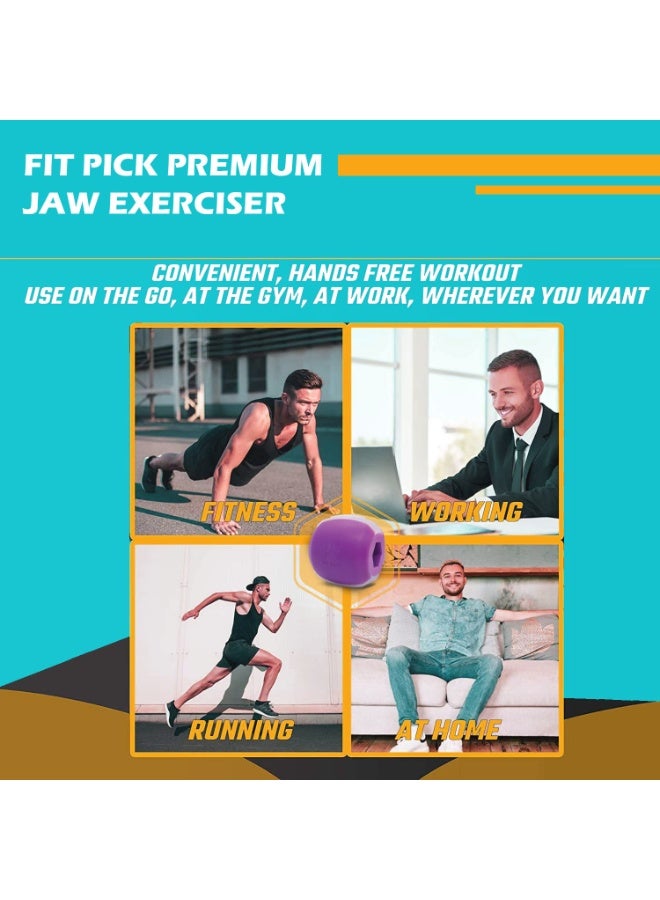 FIT PICK Pro Jawline Exerciser Tool Men&Women,Tones Face,Jaw&Neck,Jaw Exerciser Help Defines Jawline,Jawline Exerciser Helps Reduce Craving Stress Jaw Liner Tools For Men&Women,Jawline Shaper (Purple, Intermediate-Advanced) (Intermediate-Advanced (Purple)) - Image 4