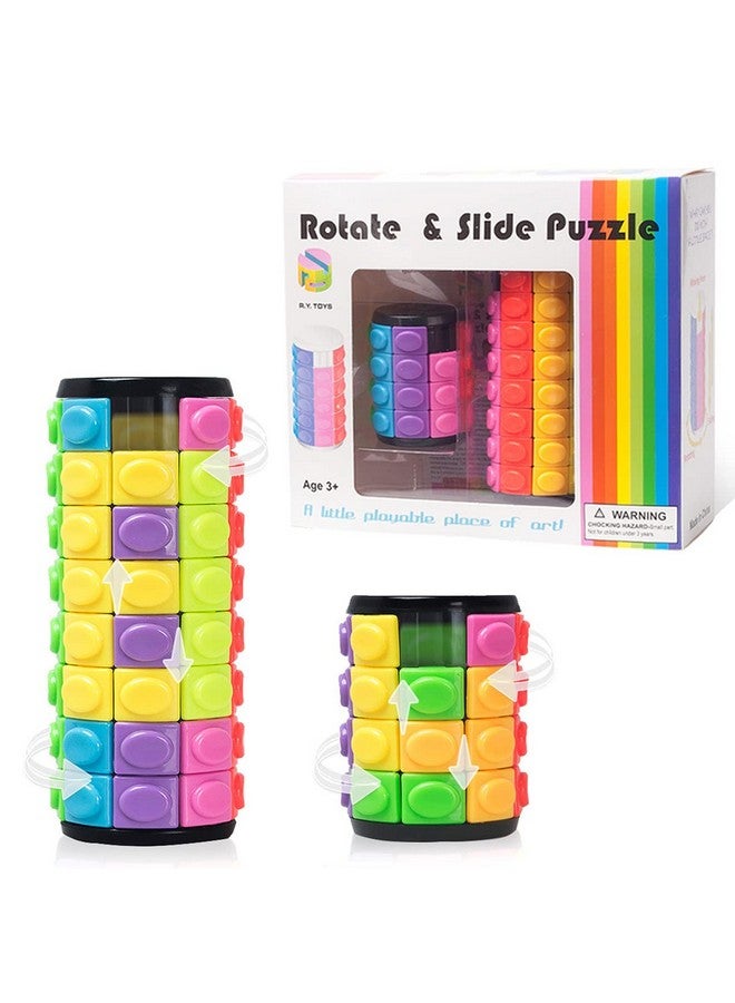 R.Y.Toys R.Y.TOYS Rotate and Slide Puzzle-Design Patent,Fidget Toys(Restore Order/Create Patterns) 8 Colors,4 and 8 Layers-Detach Piece for Quick Play,Brain Teaser,Sensory Toys Gifts,Easter Basket Stuffers  - Image 1