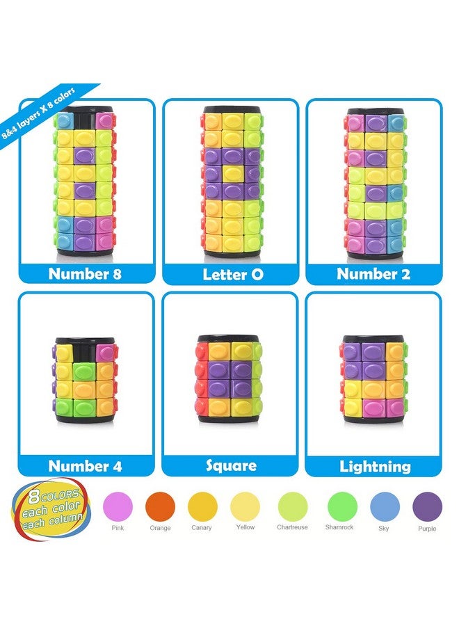 R.Y.Toys R.Y.TOYS Rotate and Slide Puzzle-Design Patent,Fidget Toys(Restore Order/Create Patterns) 8 Colors,4 and 8 Layers-Detach Piece for Quick Play,Brain Teaser,Sensory Toys Gifts,Easter Basket Stuffers  - Image 2