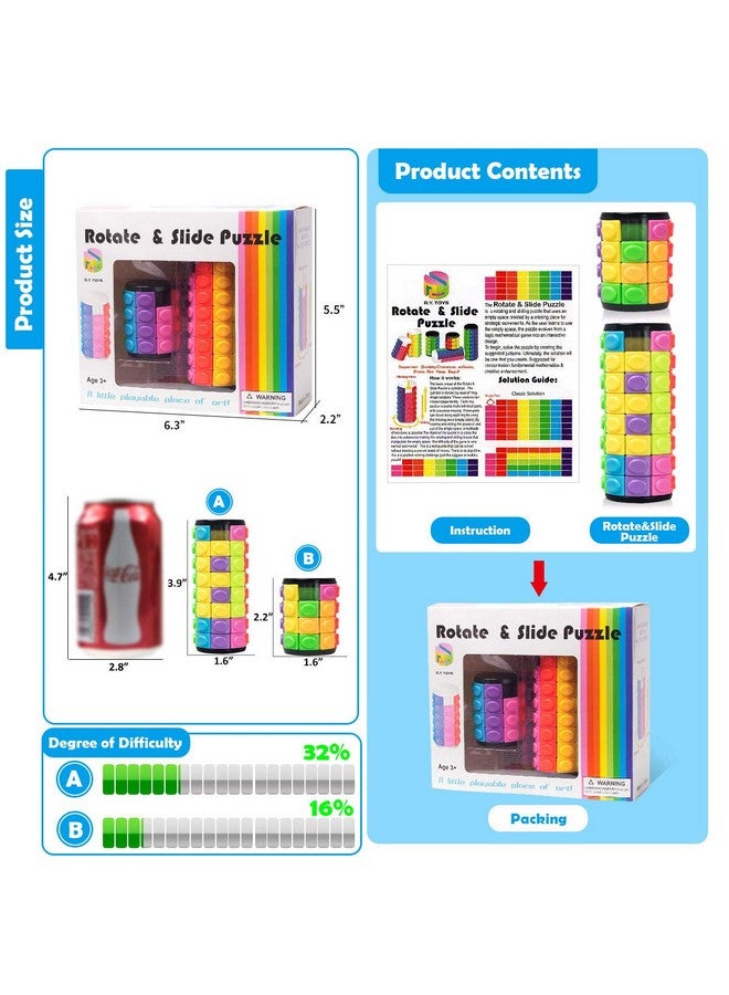 R.Y.Toys R.Y.TOYS Rotate and Slide Puzzle-Design Patent,Fidget Toys(Restore Order/Create Patterns) 8 Colors,4 and 8 Layers-Detach Piece for Quick Play,Brain Teaser,Sensory Toys Gifts,Easter Basket Stuffers  - Image 5
