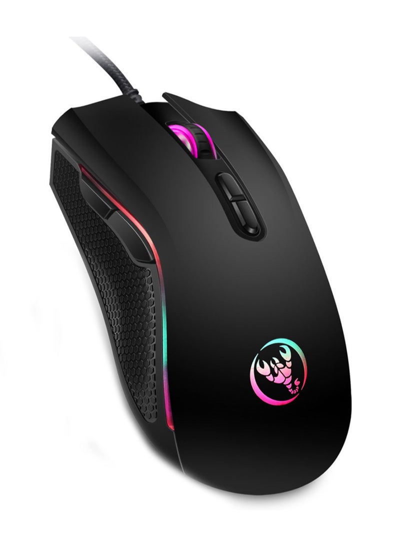 NIBEMINENT Adjustable DPI Breathing Light Wired Gaming Mouse - Image 4