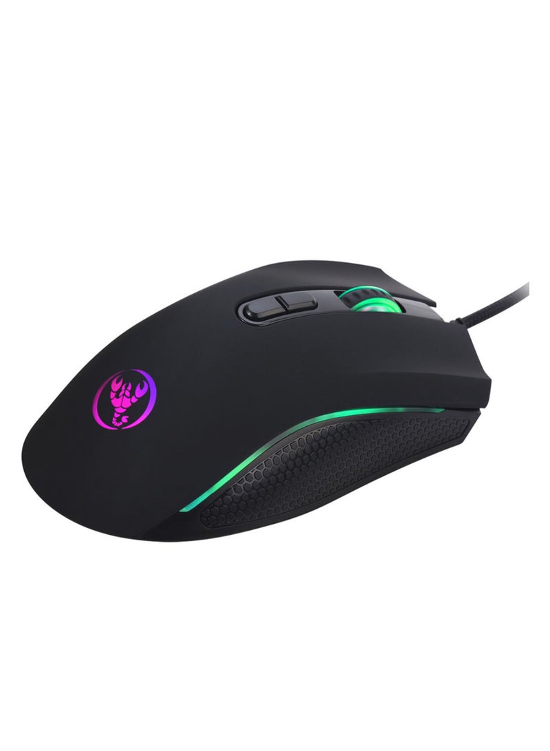 NIBEMINENT Adjustable DPI Breathing Light Wired Gaming Mouse - Image 3