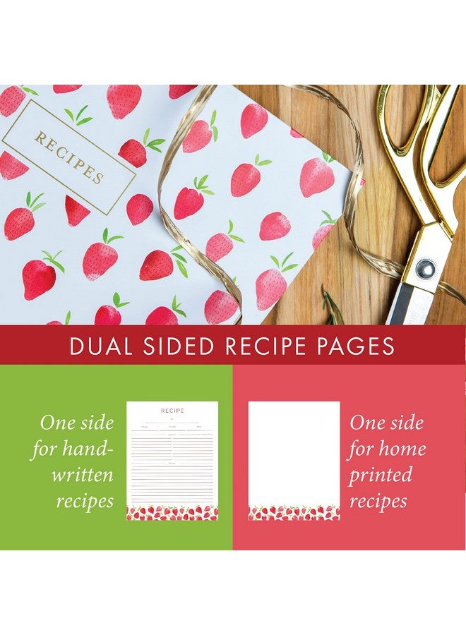 Jot & Mark Jot & Mark 8.5" x 11" 3 Ring Recipe Binder with Spill-Proof Clear Binder Sleeves Sheet Protector, 30 Dual-Sided Recipe Card Pages for Written & Printed Recipes, Tabbed Dividers, Strawberry Wilds  - Image 5