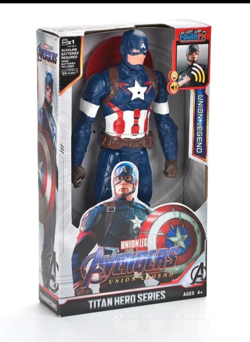 MARVEL Super Hero Titan Hero Comic Captain America Action Figure 30cm | Large Marvel Avengers Superhero Toy for Kids | Big Poseable Captain America Figure for Boys & Girls | Comic-Style Titan Hero Series Action Toy | Collectible Hero Play Figure - Image 2