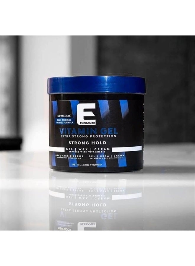 E Elegance جل تصفيف الشعر فيتامين برو-VB5 ثبات قوي 16.9 أونصة - Image 2