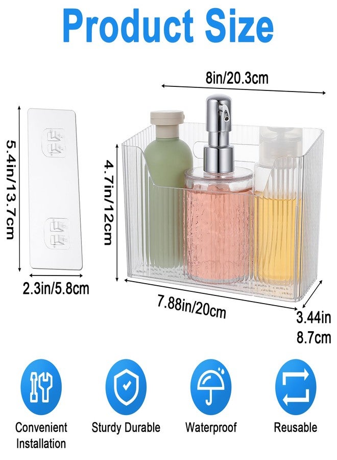 xozeooeu 6 Pack Clear PVC Storage Organizer Bins, Wall Mounted Adhesive Baskets for Cabinet Door, Kitchen, Bathroom & Pantry Organization - Image 2