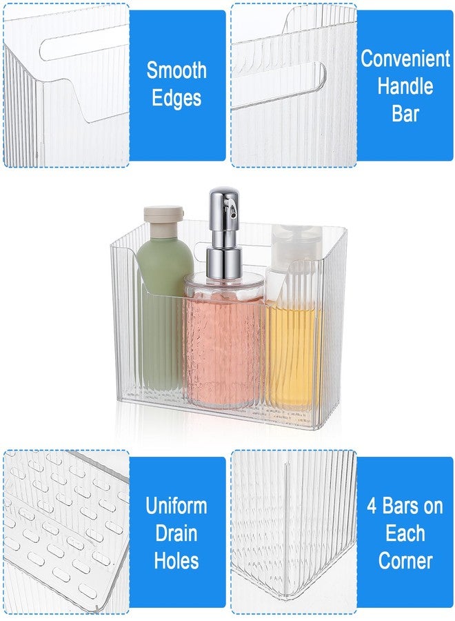 xozeooeu 6 Pack Clear PVC Storage Organizer Bins, Wall Mounted Adhesive Baskets for Cabinet Door, Kitchen, Bathroom & Pantry Organization - Image 3