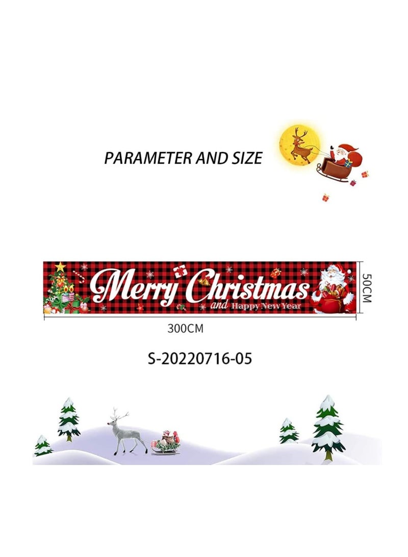 Large Merry Christmas Banner, Christmas Decorations Banners, Snowman Christmas Tree Hanging Huge Sign, Xmas Decoration Christmas Holiday Party Supplies for Outdoor,Indoor,Yard,Garden,Porch,Lawn (B)  - Image 2