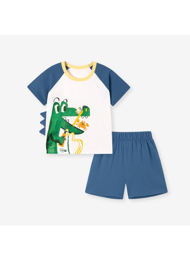 Boys' Short-sleeve Set Summer New Children's Clothing Summer Cartoon T-shirt European And American Children's Two-piece Trendy Set