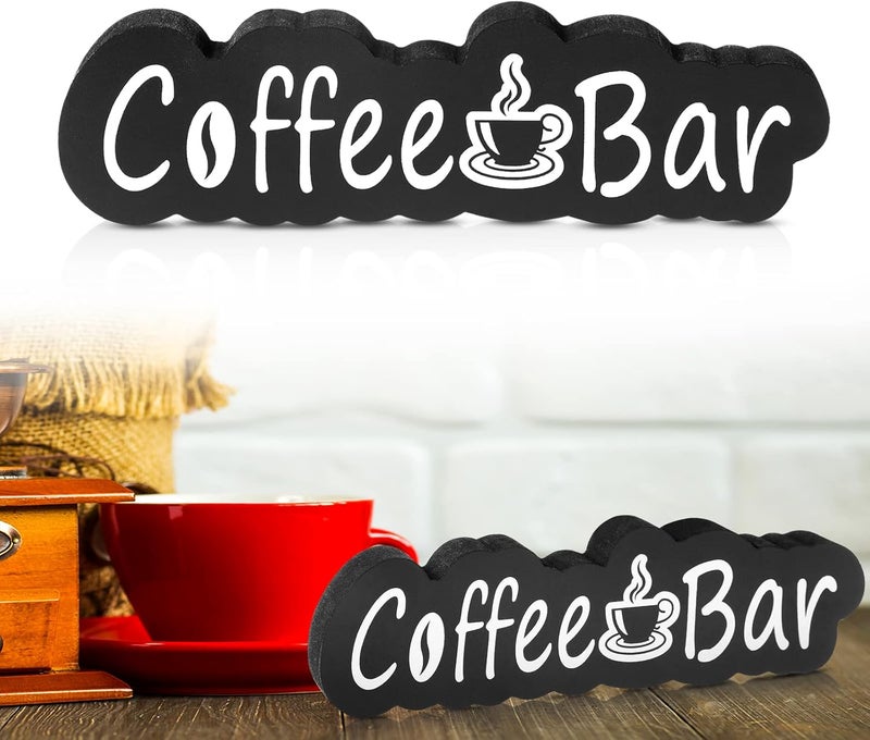 Queekay ديكور بار القهوة كويكاي 81 × 22 بوصة لافتة بار القهوة الخشبية لافتة ريفية زينة صغيرة لوحة معلقة لجدران المزرعة لملحقات محطة القهوة طاولة المطبخ المنزلية مطاعم ديكور المكاتب - Image 2