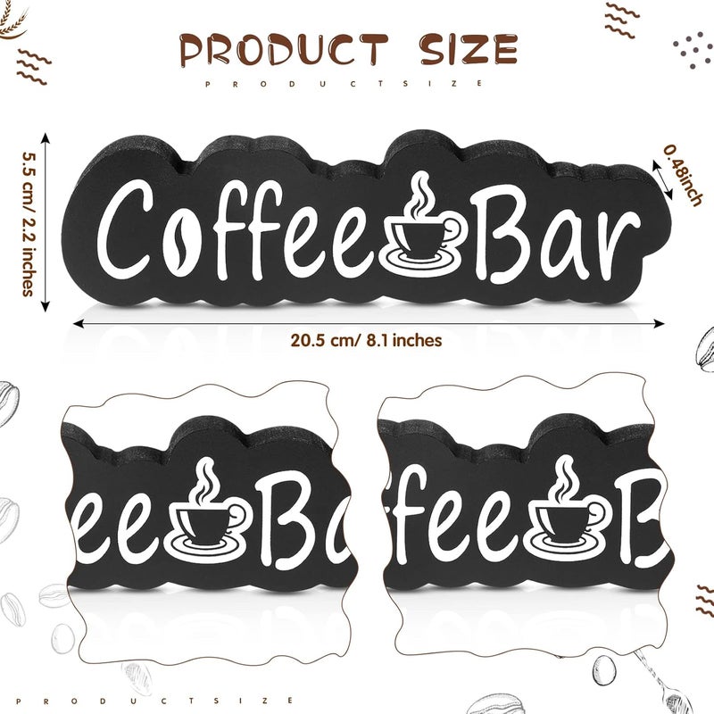 Queekay ديكور بار القهوة كويكاي 81 × 22 بوصة لافتة بار القهوة الخشبية لافتة ريفية زينة صغيرة لوحة معلقة لجدران المزرعة لملحقات محطة القهوة طاولة المطبخ المنزلية مطاعم ديكور المكاتب - Image 4