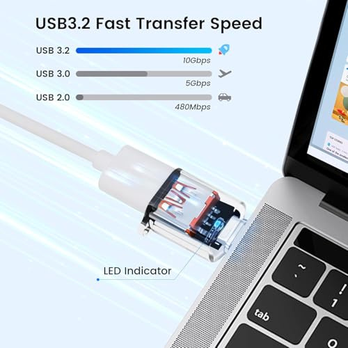 Tobo USB C Adapter (1 Packs), USB Type C Male to USB A 3.2 Female Converter, Thunderbolt 3 to USB Female OTG Adapter for Phone 16/15 Series, MaBook, Samung (Transparent, USB Type C) - Image 5