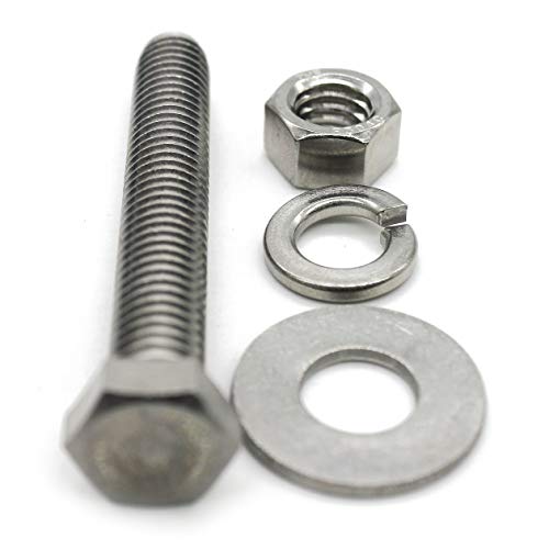 Fullerkreg (10 Sets) 3/8-16x3/4 Stainless Steel Hex Head Screws Bolts, Nuts, Flat & Lock Washers, 18-8 (304) S/S, Fully Threaded by Bolt Fullerkreg - Image 5