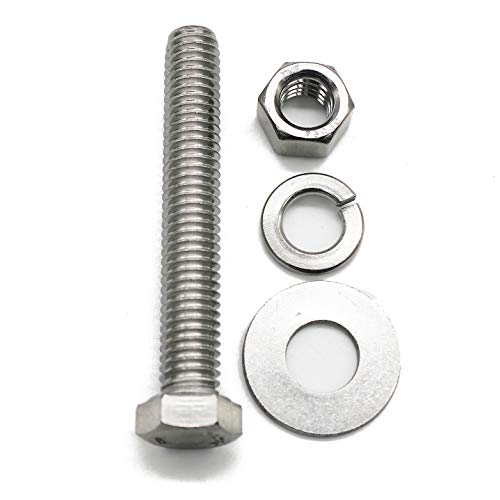 Fullerkreg (10 Sets) 3/8-16x3/4 Stainless Steel Hex Head Screws Bolts, Nuts, Flat & Lock Washers, 18-8 (304) S/S, Fully Threaded by Bolt Fullerkreg - Image 4