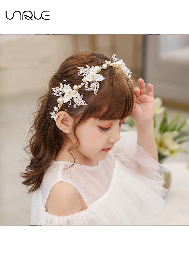 Unique Wedding Tiara, High End Rhinestone Leaf Hair Band, Flower Hair Piece Prom Bridal Wedding Accessories, Vintage Hair Accessories for Bridesmaids and Flower Girl Parties - Image 5