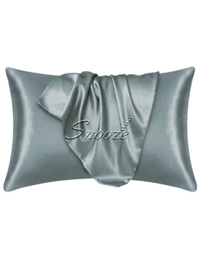 snooze - Snooze, Satin Pillowcase for Hair and Skin, 48*70 cm, Gray - Image 1