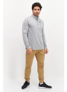 Men High Neck Long Sleeve Plain Half Zip Sweatshirt, Grey - pzsku/Z566E8B9B4D19980B30B3Z/45/_/1735568043/14b2ac0b-09ec-46f5-9730-f8f31d6dc071