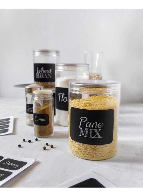 J007 - Labels for Spices & Storage Jars  Pantry Organizing Stickers  Kitchen Containers & Canisters Set Decorating Self-Adhesive Label