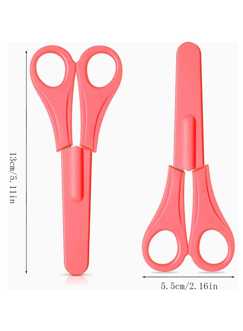 KASTWAVE Kids Safety Scissors, Small School Children Blunt Kids Scissors, Sharp Stainless Steel Blades Safety Comfort Grip Handles for Student Toddler Craft Cutting Paper, 3 Colors(4 Pack) - Image 2