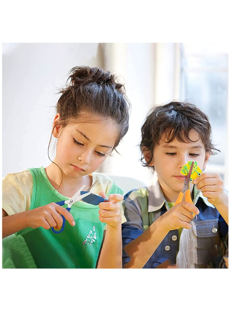 KASTWAVE Kids Safety Scissors, Small School Children Blunt Kids Scissors, Sharp Stainless Steel Blades Safety Comfort Grip Handles for Student Toddler Craft Cutting Paper, 3 Colors(4 Pack) - Image 3