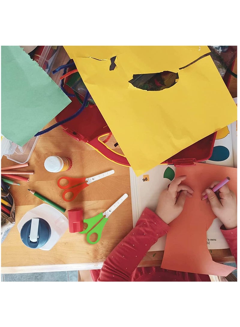 KASTWAVE Kids Safety Scissors, Small School Children Blunt Kids Scissors, Sharp Stainless Steel Blades Safety Comfort Grip Handles for Student Toddler Craft Cutting Paper, 3 Colors(4 Pack) - Image 5