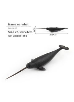 Simulation Of Whale Sharks, Tiger Sharks, Blue Whales, Marine Life Models, Deep-sea Prehistoric Ancient Duns, Trilobites, Animal Models-Color:Pl127-457 Narwhal