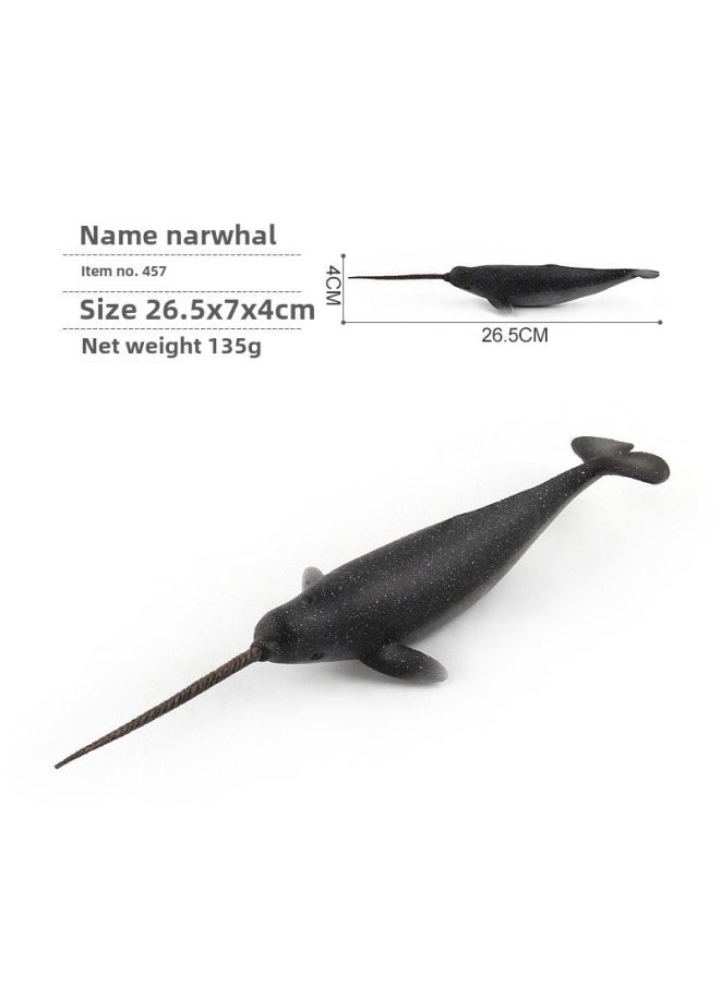 Generic - Simulation Of Whale Sharks, Tiger Sharks, Blue Whales, Marine Life Models, Deep-sea Prehistoric Ancient Duns, Trilobites, Animal Models-Color:Pl127-457 Narwhal - Image 1