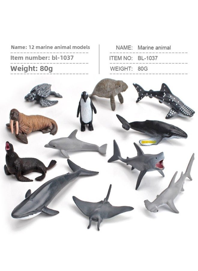 Generic - Simulation Of Whale Sharks, Tiger Sharks, Blue Whales, Marine Life Models, Deep-sea Prehistoric Ancient Duns, Trilobites, Animal Models-Color:Pl127-457 Narwhal - Image 1