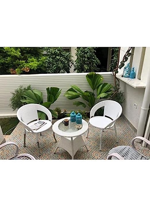 ANAND INDIA GROUPS ANAND INDIA GROUPS D12 Patio Outdoor Indoor Living Room Balcony Garden 2 Chair 1 Table Furniture Set Coffee Chair Set Powder Coated 