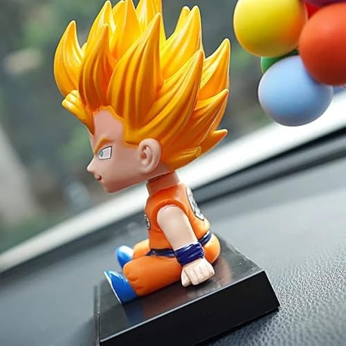 FowWelt Super Hero Action Figure Limited Edition Bobblehead with Mobile Holder for Car Dashboard, Office Desk & Study Table (Goku) - Image 2