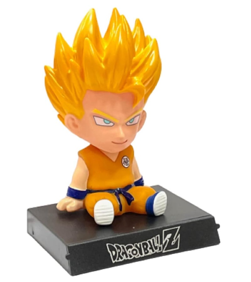 FowWelt Super Hero Action Figure Limited Edition Bobblehead with Mobile Holder for Car Dashboard, Office Desk & Study Table (Goku) - Image 1