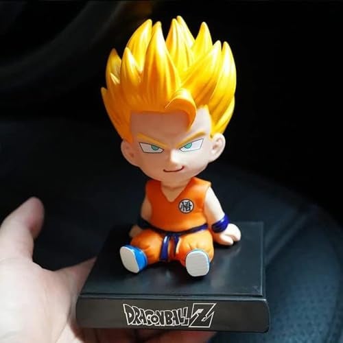 FowWelt Super Hero Action Figure Limited Edition Bobblehead with Mobile Holder for Car Dashboard, Office Desk & Study Table (Goku) - Image 3