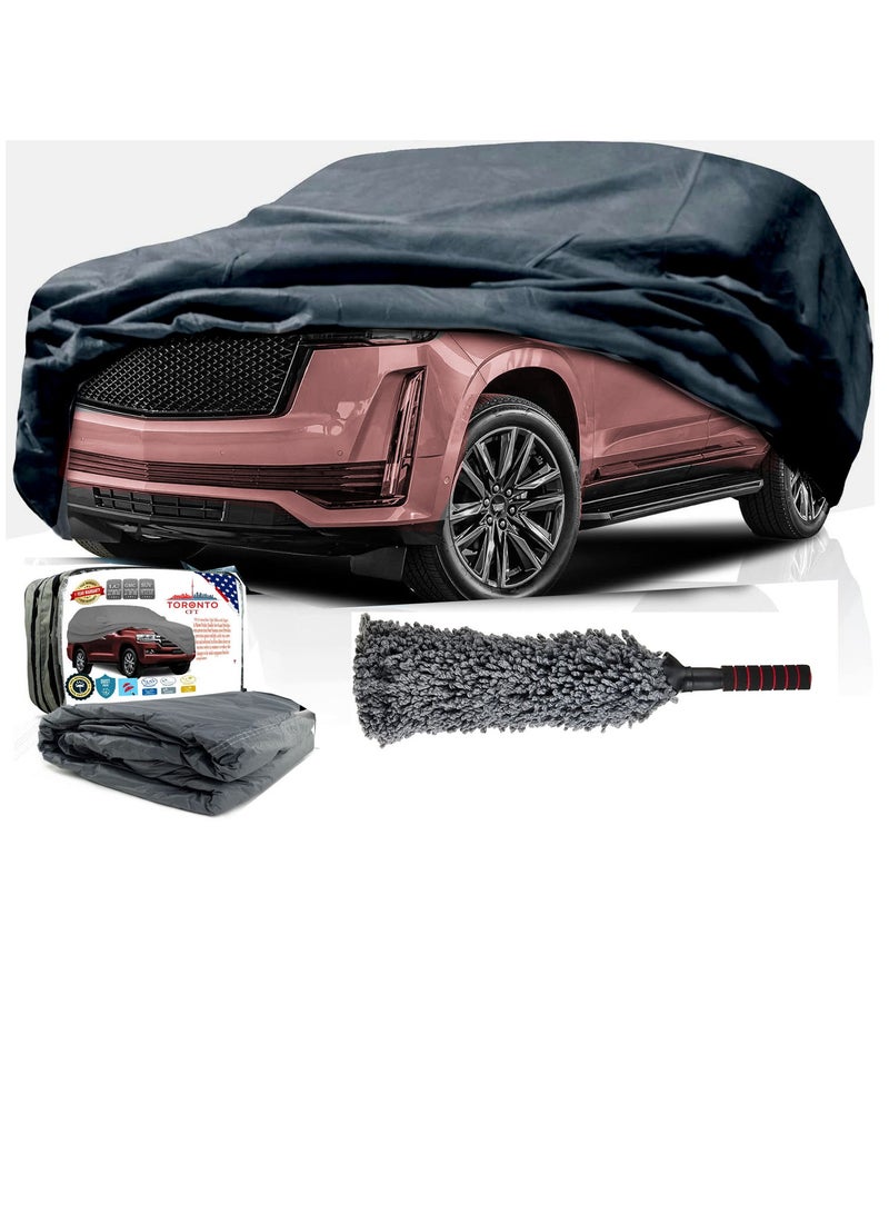 TORONTO Waterproof SUV Car Cover for GMC YUKON (2007–2025) – All Weather Indoor Outdoor Use – UV Snow Rain Dust Protection – Scratch-Resistant – Includes Duster & Carry Bag – Grey - Image 1