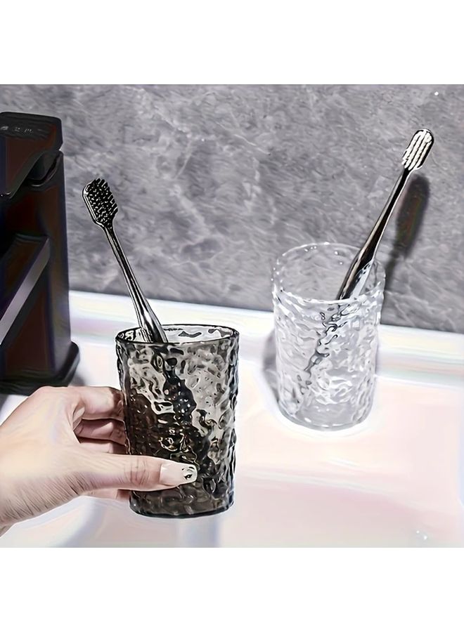 كوب فرشاة الأسنان بنمط الجليد الأسود، كوب شطف حمام بسيط شفاف، ديكور المنزل - Image 5
