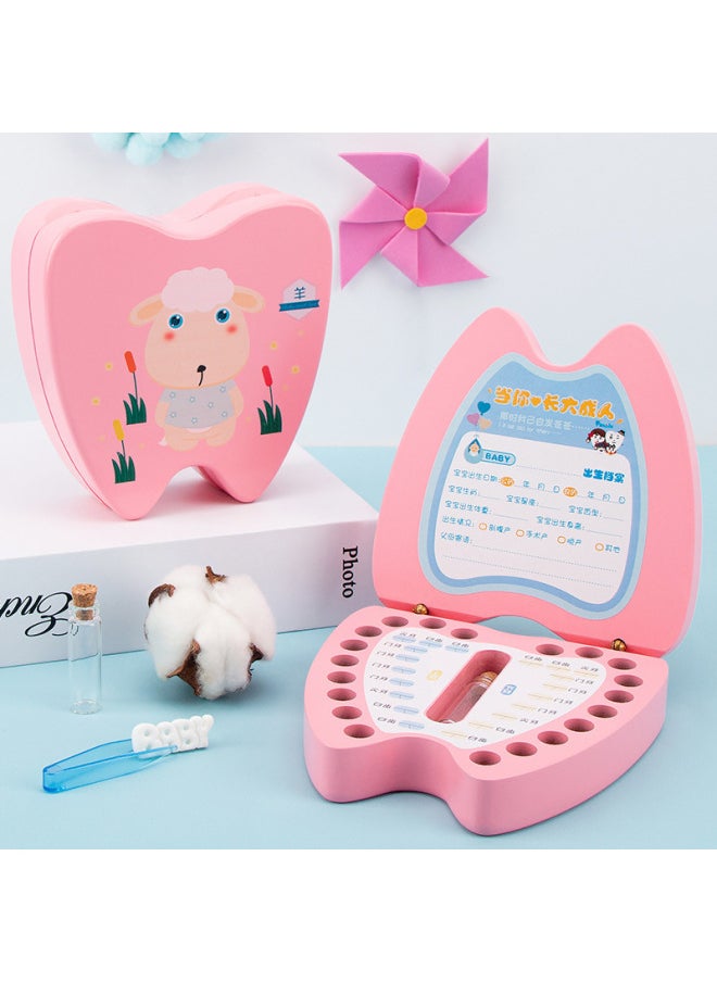 Generic Wooden Children's Deciduous Teeth Storage Box Baby Teeth Changing Storage Box Teeth Dropping Commemorative Collection Creative Home Gifts-Color:Blue Zodiac Bull  - Image 2