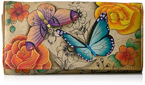 Anna by Anuschka womens Leather 1860 Wallet trifold Floral Paradise Tan 4 x 75 US - Image 1