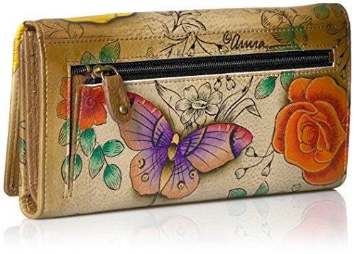 Anna by Anuschka womens Leather 1860 Wallet trifold Floral Paradise Tan 4 x 75 US - Image 3