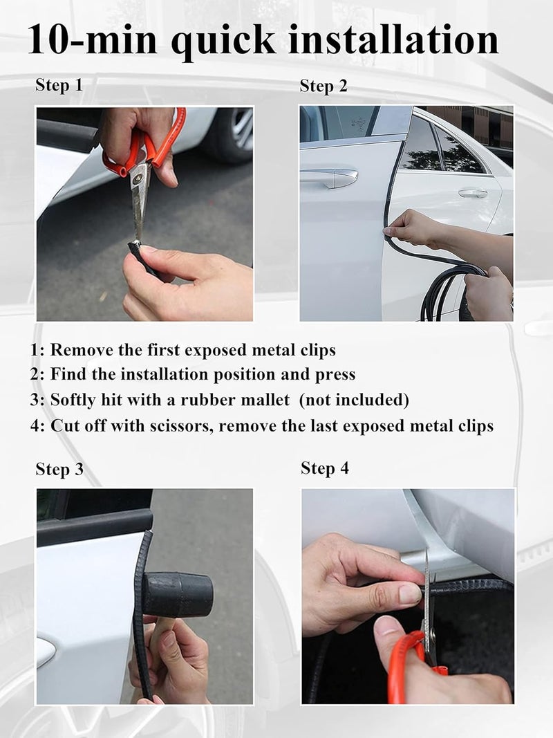 SYOAUTO حماية حواف أبواب السيارة من SYOAUTO - أبيض، 4م - Image 4