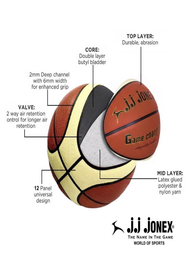 Jonex JJ Game Changer Basketball Outdoor Indoor Mens Basketball Ball Official Size 6 Game Basket Ball Training for Players | for Indoor & Outdoor Play | - Image 4