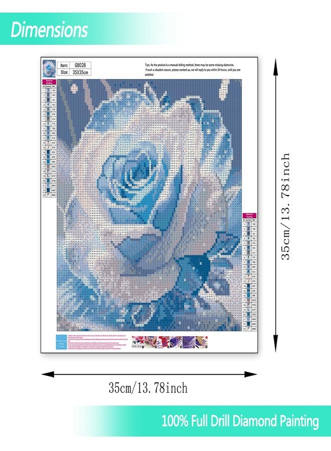 MBNTJHT Rose Diamond Art Kits for Adults,Crystal Flower DIY Diamond Painting Kits for Adult Beginners,Full Drill Round Gem Painting Art Craft for Home Wall Decor 14x14 Inch. - Image 2