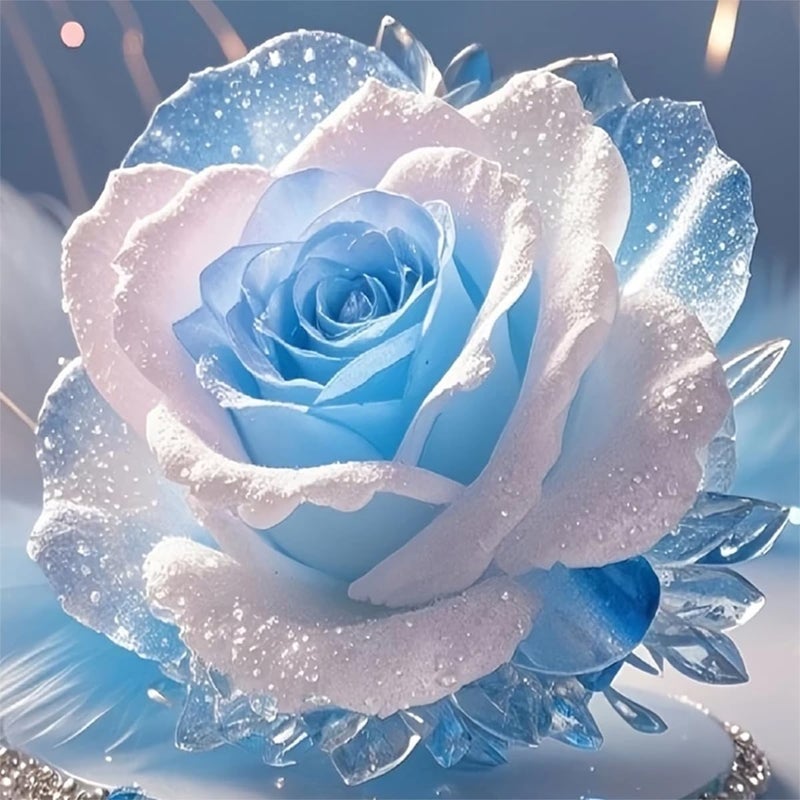 MBNTJHT Rose Diamond Art Kits for Adults,Crystal Flower DIY Diamond Painting Kits for Adult Beginners,Full Drill Round Gem Painting Art Craft for Home Wall Decor 14x14 Inch. - Image 1