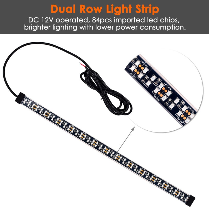 Acelane LED Boat Lights Navigation Light [84 LEDs Per Strip] Dual Row Marine Bow Light Sidelights 12V IP68 Waterproof for Pontoon Kayak Yacht Fishing Boat - 1 Pair, Red & Green - Image 5