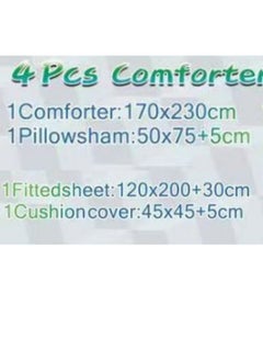 SMART HOME 4 Piece Reversible Plush Medium Quilted Kids Comforter Set Fitted Sheet 130X170cm Fits Single Bed for Boys and Girls Made of 100% Microfiber  - Image 4
