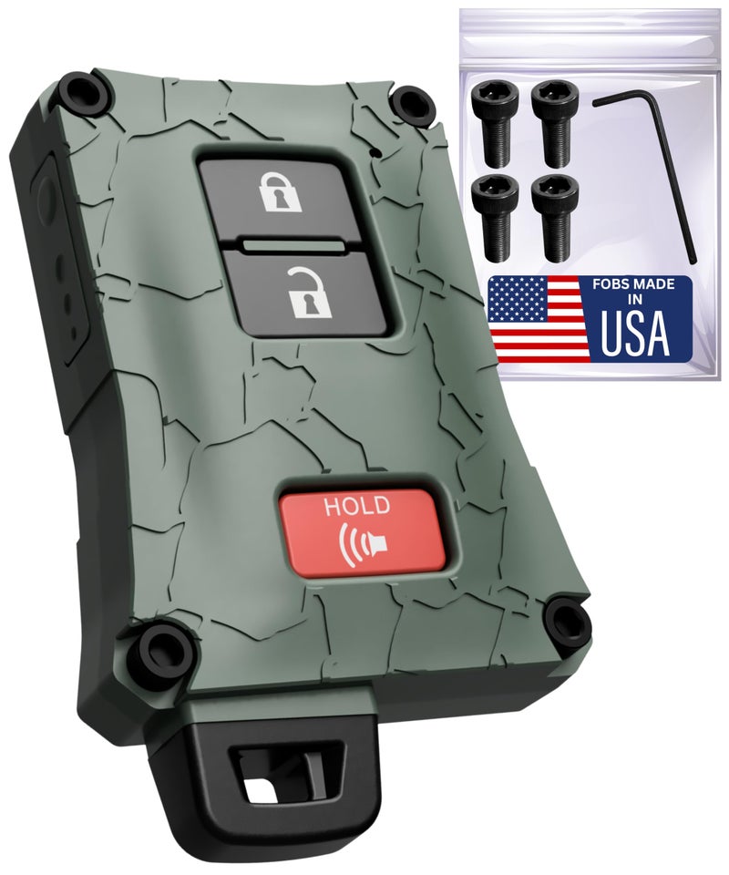 HeavyDuty Key Fob Case Replacement for Toyota Tacoma 1623 Tundra 2021 4 Runner 2021 Rugged Key Protector Shockproof ScratchResistant Secure Fit Army Green Black Screws