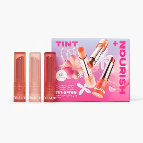 innisfree Tint Nourish Dewy Tint Lip Balm Trio Limited Edition Korean Beauty Lip Balm Trio for Tinted and Hydrated Lips - Image 1