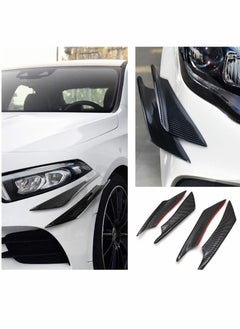 Y&D Car Front Bumper Spoiler, Universal Carbon Fiber Pattern Lip Fin Splitter, Spoiler Modified Decoration (2 Large and 2 Small)  - Image 2